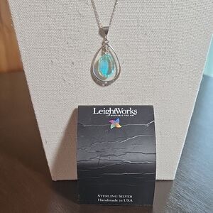 Leightworks Hand Cut Crystal Pendant Sterling Silver Necklace